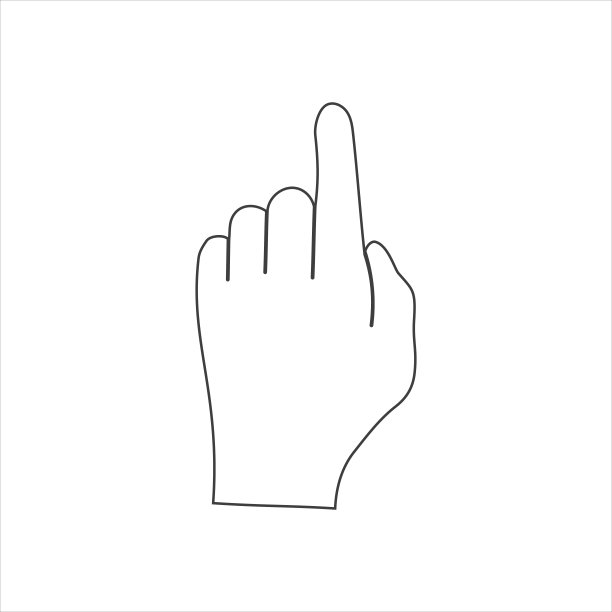 白色背景上的手矢量图标。每股收益10图片下载