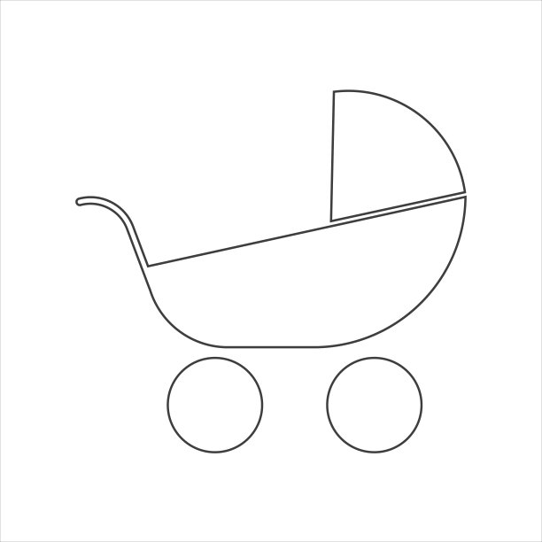 婴儿马车图标在白色背景。每股收益10图片下载