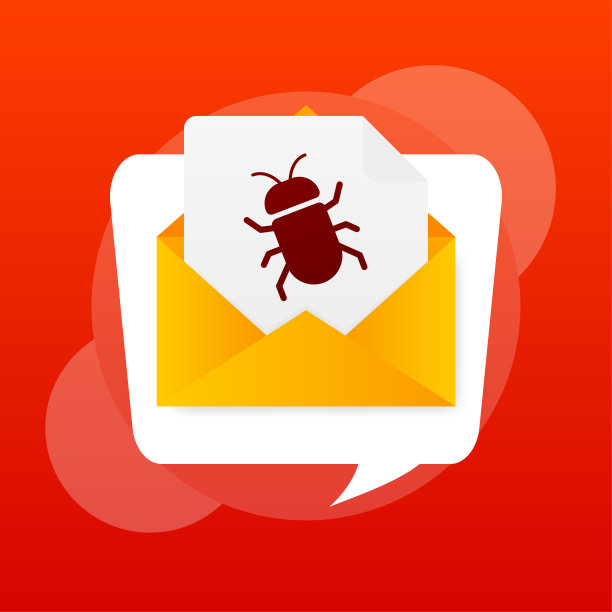 扁平样式的病毒邮件。矢量设计。平面设计。矢量图形图片下载
