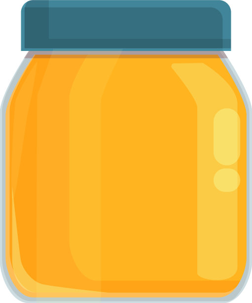 金色蜂蜜罐图标卡通蜜蜂花蜜图片下载