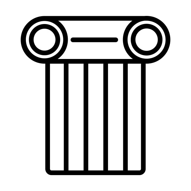 从电影院收集的剧院支柱图标。薄线性剧院支柱，支柱，建筑轮廓图标孤立在白色背景上。线矢量剧院支柱标志，网络和移动的符号。图片下载