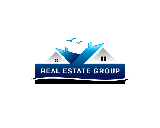 房地产属性红屋顶的房子与鸟和流线图片下载