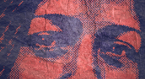 女人的上部面向前方。半色调风格图片下载