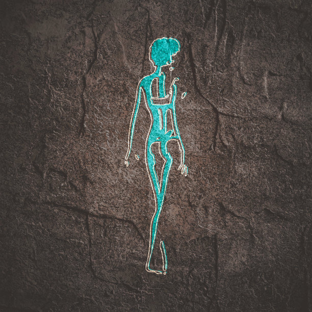 前视图人体剪影的成年女性穿着内衣图片下载