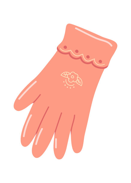 向量孤立的元素。手套。花园配件。园艺。春天。白色背景上的彩色图像。印刷用于包装设计。图片下载