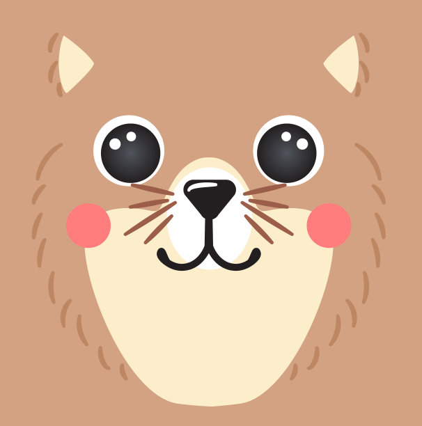 可爱的狗威尔士柯基人像方形笑脸吉祥物头卡通圆形动物脸，孤立矢量图标插图。平面人物简单手绘的儿童海报，t恤，婴儿衣服图片下载