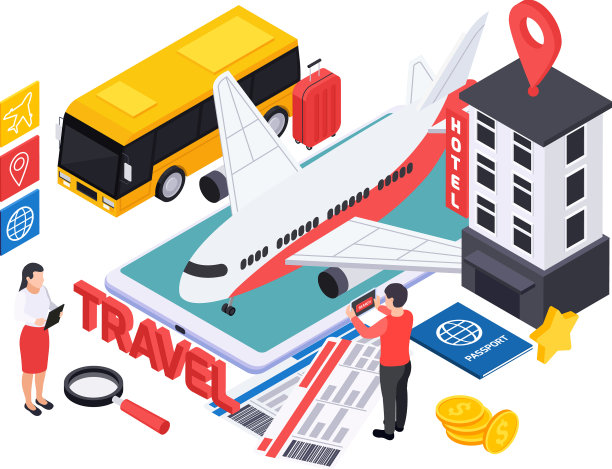 在线预订的等距设计概念图片下载