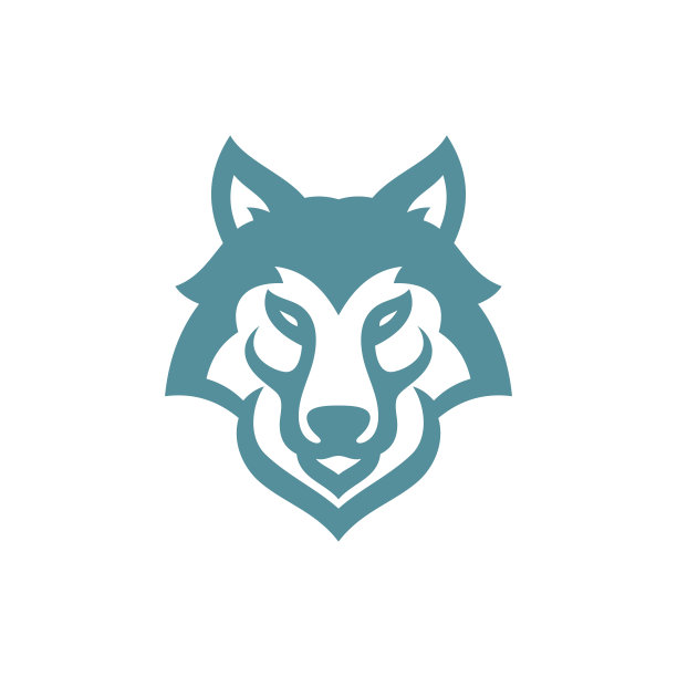 轮廓狼头符号设计，狼哈士奇狗脸轮廓矢量图标图片下载