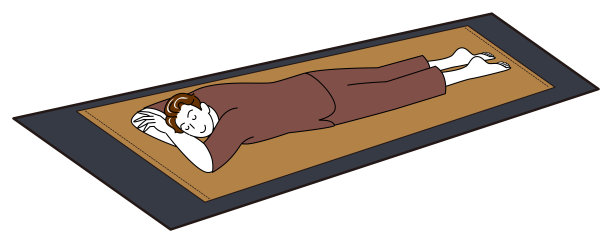 可爱男人俯卧享受岩石浴，简约插画矢量图图片下载