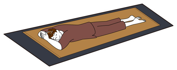 可爱男人俯卧享受岩石浴，简约插画矢量图图片下载