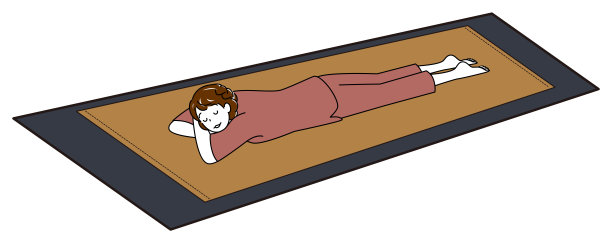 可爱的女人享受着躺在肚子上的岩石浴简单插画矢量图图片下载