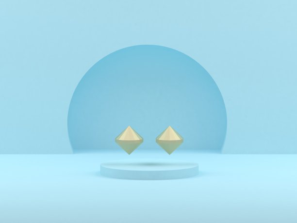 带领奖台的抽象构图3D渲染图片下载