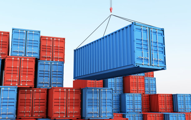 货物集装箱装载库存照片图片下载