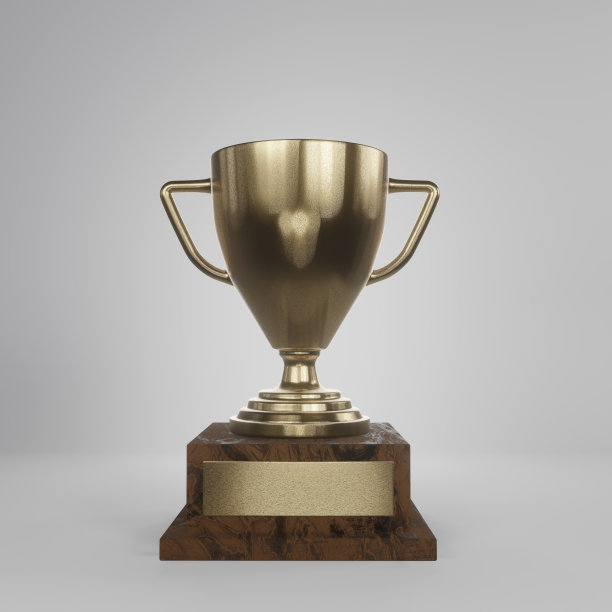 优胜者杯冠军金杯在白色背景3D插图图片下载