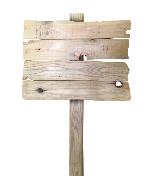 古老的木制标志孤立在白色背景上图片下载