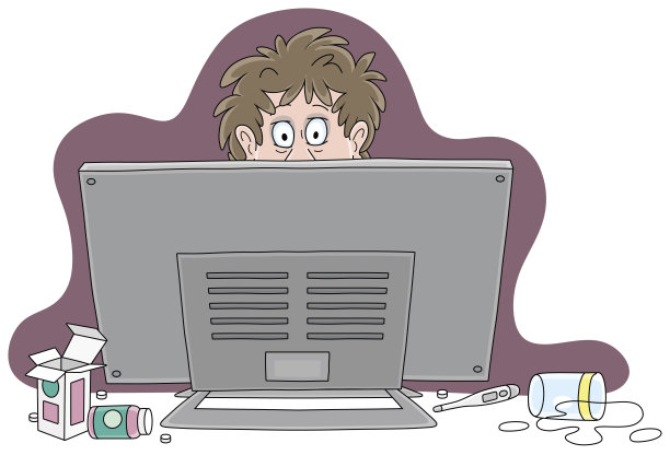 显示器后恐慌的男人图片下载