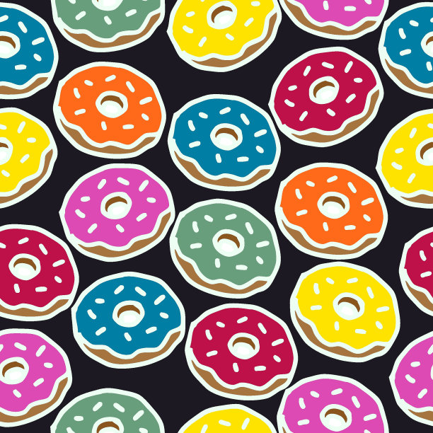 图案与孤立的彩色甜甜圈图片下载