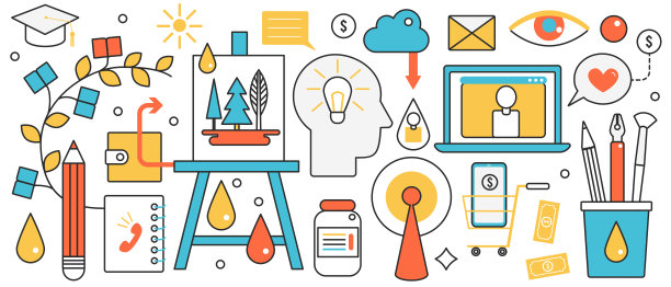 创意设计，工艺爱好和教育，艺术工具与画架，绘画图片下载