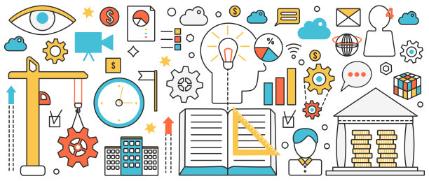 创业建设技术，抽象的时间管理，成功的商业愿景，金融图片下载