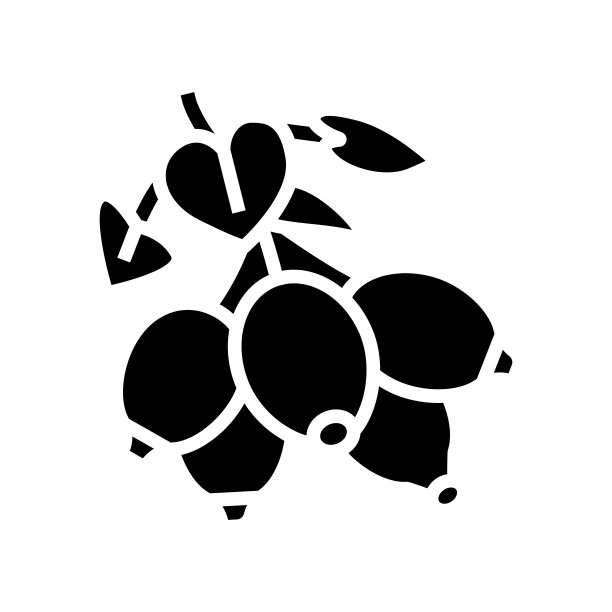 Dogrose浆果字形图标矢量插图图片下载