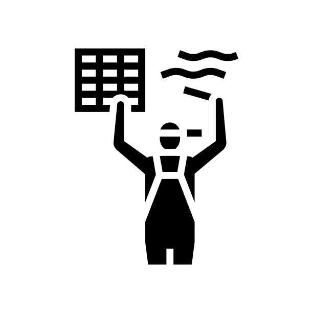 提取风扇替换字形图标矢量插图图片下载