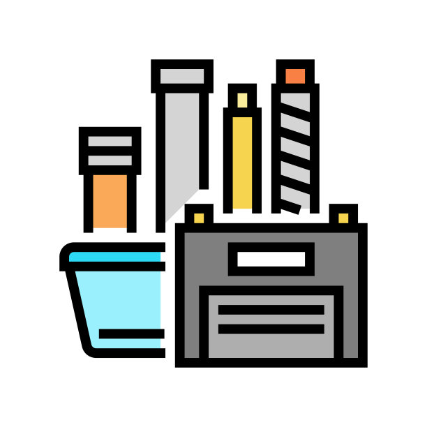 聚丙烯热塑性彩色图标矢量插图图片下载