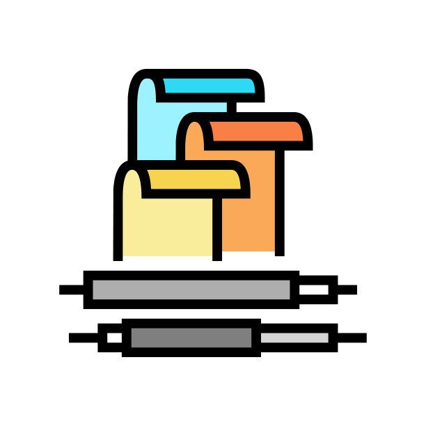 聚丁二烯弹性体彩色图标矢量插图图片下载