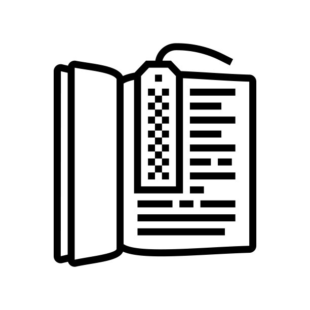 书签附属线图标矢量插图图片下载