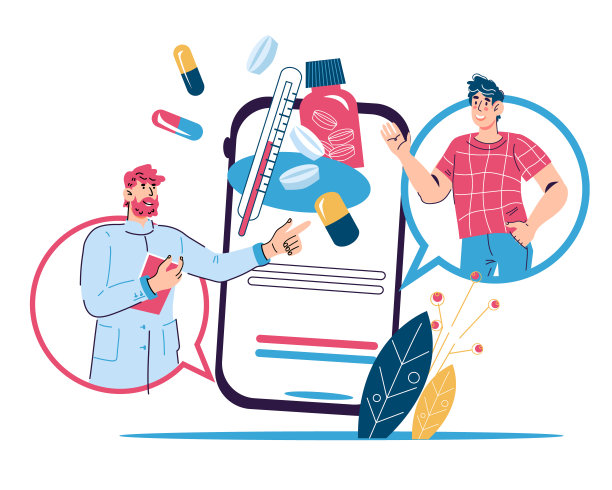 在线咨询和呼叫医生。问医生。网上建议，矢量隔离。图片下载