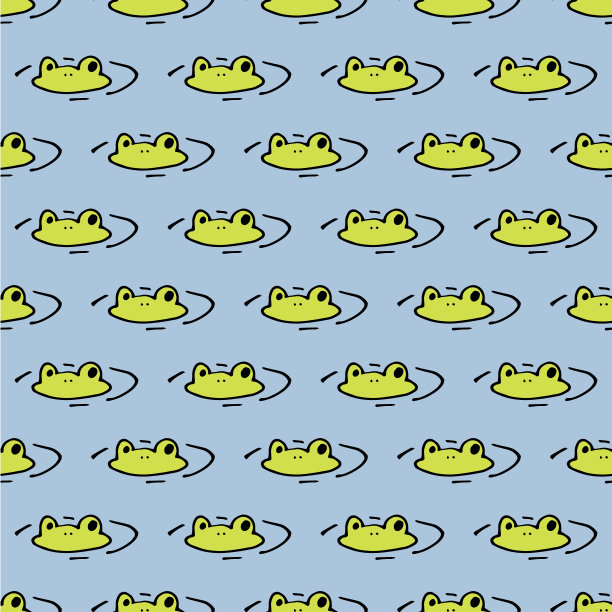 水里可爱的小青蛙。向量无缝模式。雨、水、防渗漏，适用于儿童、印刷及儿童在水中的游戏图片下载