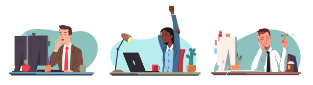 累了，无聊了，困了，商人，女工人图片下载