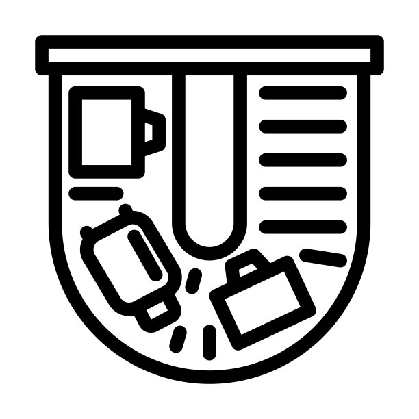 行李认领带线图标矢量插图图片下载