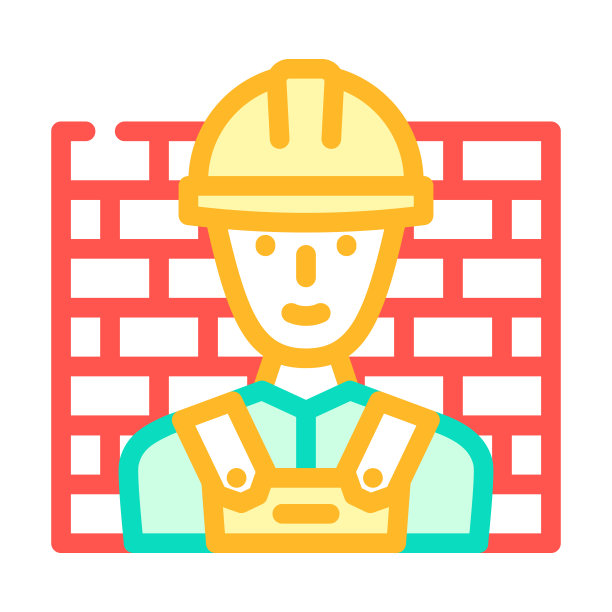 工人生成器颜色图标矢量插图图片下载