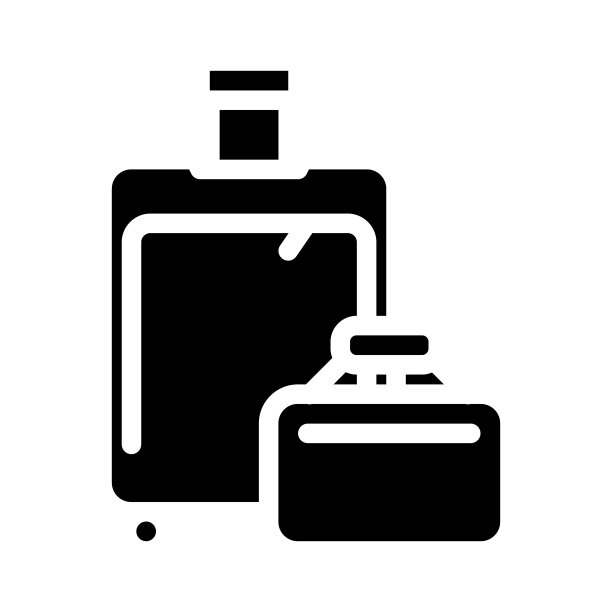 行李旅行者字形图标矢量插图图片下载