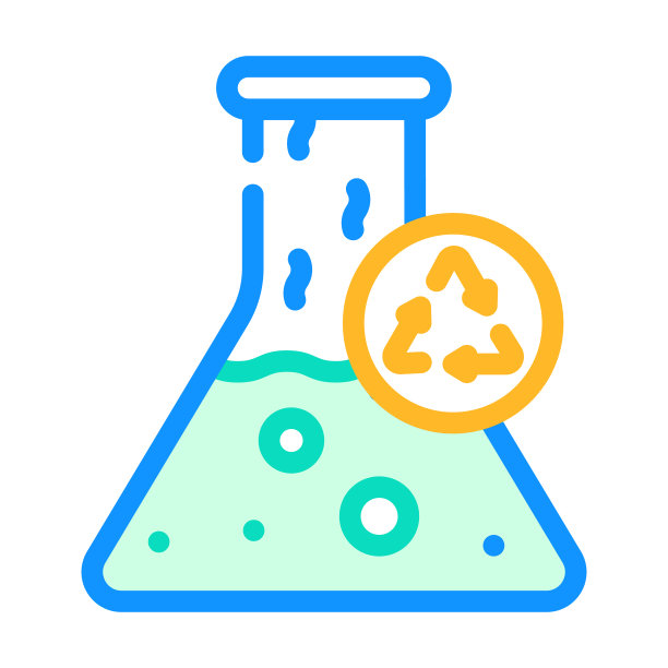 化学品浪费颜色图标矢量插图图片下载