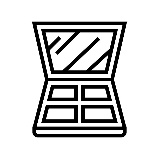 眼影调色板线图标矢量插图图片下载