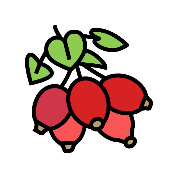 狗狗浆果颜色图标矢量插图图片下载