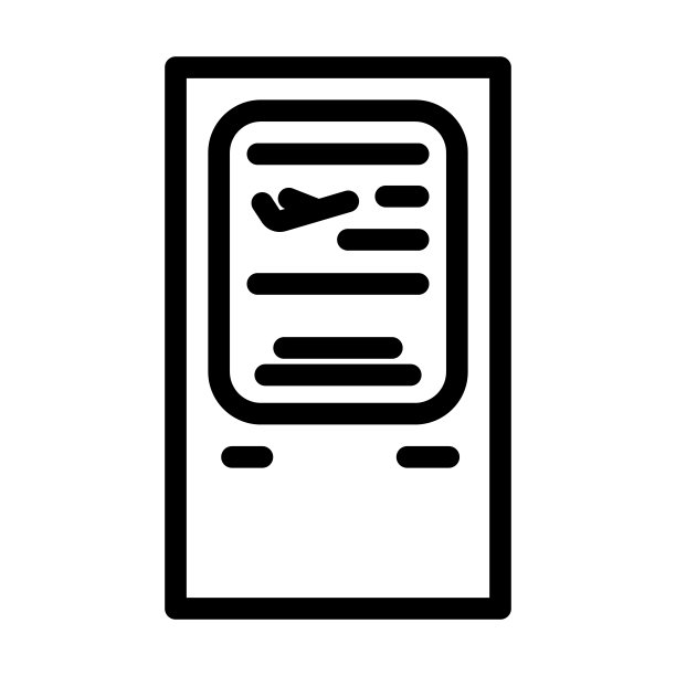 注册终端机场线路图标矢量插图图片下载