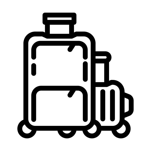 旅行行李箱线性图标矢量图图片下载