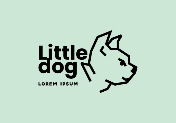 僵硬的艺术风格的小狗头图片下载