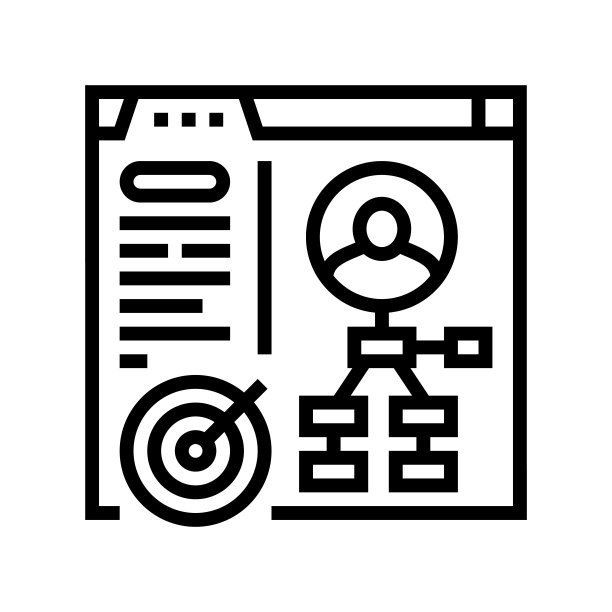 客户分析报告线性图标矢量图图片下载