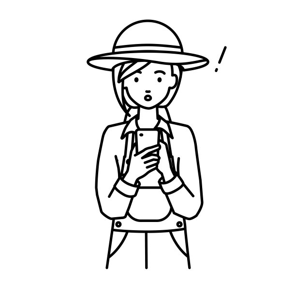 一名农妇发现并注意到有东西站着，她往里看，手里拿着智能手机图片下载