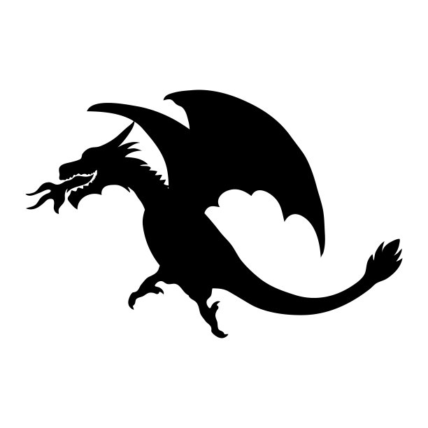 龙图标轮廓设计矢量模板图片下载