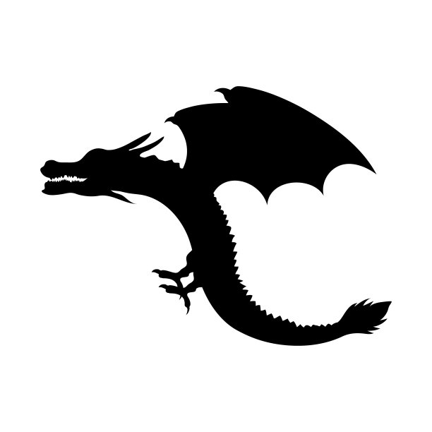 龙图标轮廓设计矢量模板图片下载