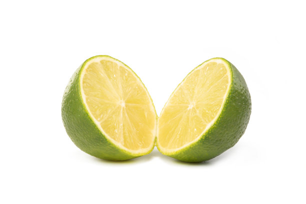 绿色石灰孤立在白色背景上。图片下载