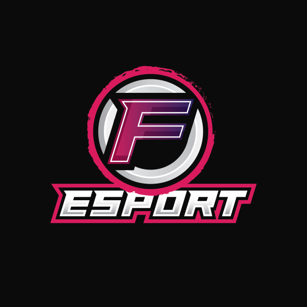 字母F logo电子竞技设计模板，带有初始会徽的玩家吉祥物logo插图设计。图片下载