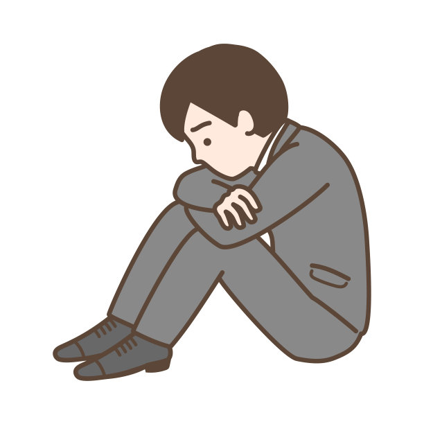 沮丧的办公室职员(商人)插图图片下载