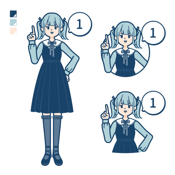 一个年轻的女人在哥特式洛丽塔服装与数数为1的图像图片下载