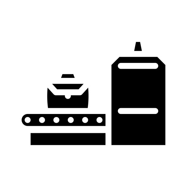 用于扫描行李字形图标矢量插图的x射线设备图片下载