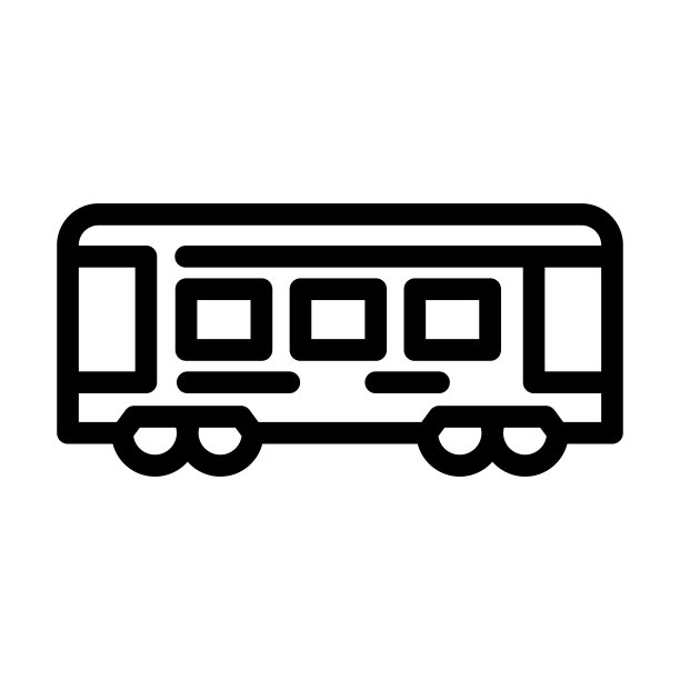 火车铁路运输线路图标矢量插图图片下载